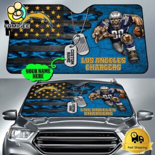 NFL Los Angeles Chargers Mascot Breaks Through The Line Custom Auto Sun Shade