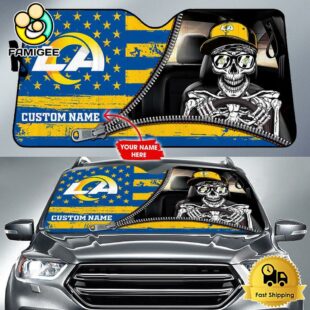 NFL Los Angeles Rams Skeleton Funny Custom Auto Sun Shade