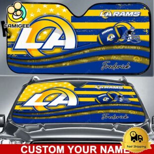 NFL Los Angeles Rams Waving Strong United Under The Colors Custom Auto Sun Shade