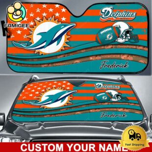 NFL Miami Dolphins Waving Strong United Under The Colors Custom Auto Sun Shade