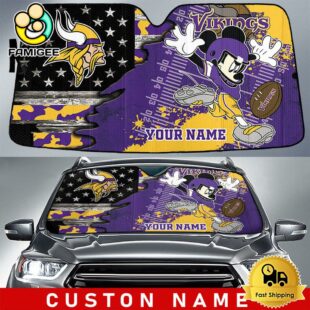 NFL Minnesota Vikings Mickey Mouse Funny Custom Auto Sun Shade