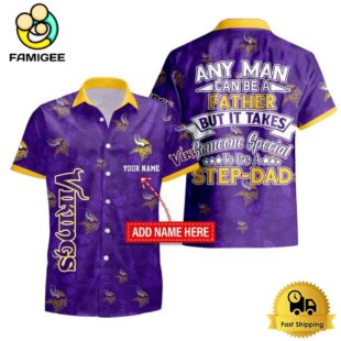 NFL Minnesota Vikings Special To Be A Step Dad Father's Day Custom Hawaiian Shirt