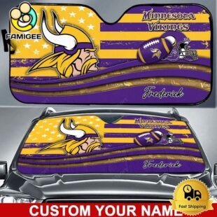 NFL Minnesota Vikings Waving Strong United Under The Colors Custom Auto Sun Shade