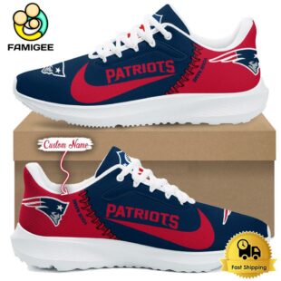 NFL New England Patriots Custom Name Mesh Running Shoes
