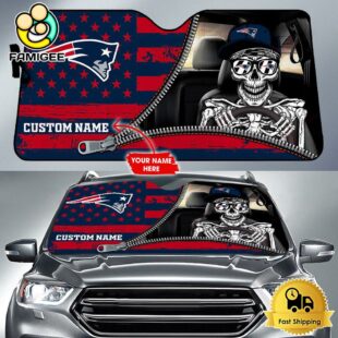 NFL New England Patriots Skeleton Funny Custom Auto Sun Shade