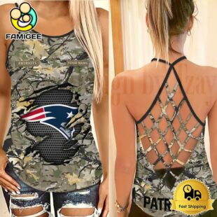 NFL New England Patriots Women’s Camo Custom Criss Cross Back Tank Top