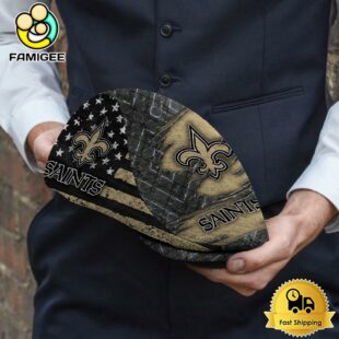 NFL New Orleans Saints American Flag Custom Jeff Cap
