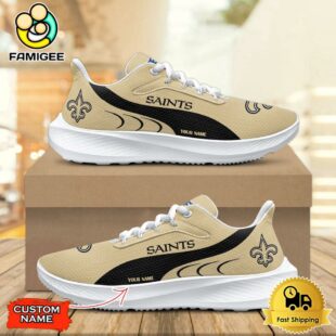NFL New Orleans Saints Custom Name Mesh Running Shoes