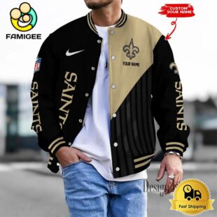 NFL New Orleans Saints Limited Edition Custom Name Baseball Jacket