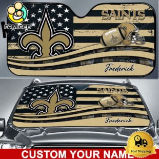 NFL New Orleans Saints Waving Strong United Under The Colors Custom Auto Sun Shade
