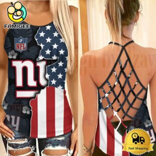 NFL New York Giants American Flag Criss Cross Back Tank Top