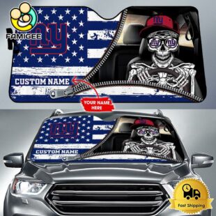 NFL New York Giants Skeleton Funny Custom Auto Sun Shade