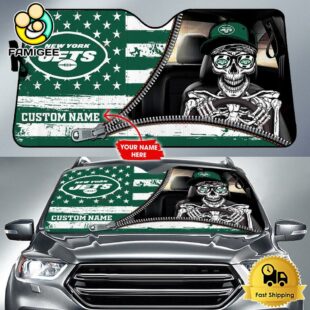 NFL New York Jets Skeleton Funny Custom Auto Sun Shade