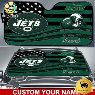 NFL New York Jets Waving Strong United Under The Colors Custom Auto Sun Shade