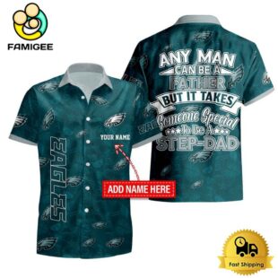 NFL Philadelphia Eagles Special To Be A Step Dad Father's Day Custom Hawaiian Shirt