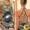 NFL Philadelphia Eagles Women’s Camo Custom Criss Cross Back Tank Top