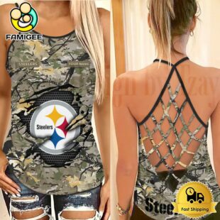 NFL Pittsburgh Steelers Women’s Camo Custom Criss Cross Back Tank Top