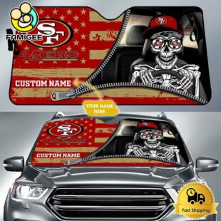 NFL San Francisco 49ers Skeleton Funny Custom Auto Sun Shade