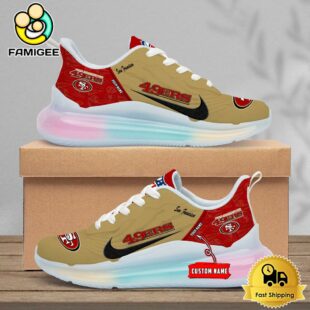 NFL San Francisco 49Ers Team Logo Custom Women's Rainbow Atmospheric Cushion Running Shoes