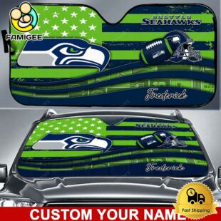 NFL Seattle Seahawks Waving Strong United Under The Colors Custom Auto Sun Shade