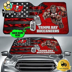 NFL Tampa Bay Buccaneers Mascot Breaks Through The Line Custom Auto Sun Shade