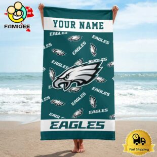 Philadelphia Eagles Bold NFL Logo Custom Beach Towel