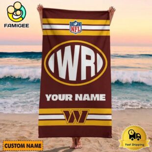 Washington Commanders Bold NFL Logo Custom Beach Towel