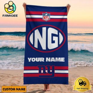 York Giants Bold NFL Logo Custom Beach Towel