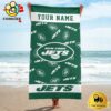 York Jets Bold NFL Logo Custom Beach Towel