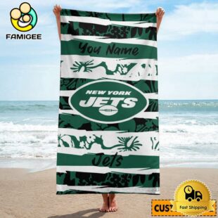 York Jets Personalized Beach Towel For The Beach