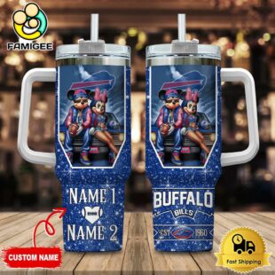 Buffalo Bills NFL Mickey And Minnie Couple Custom 40oz Stanley Cup Tumbler