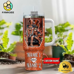 Cincinnati Bengals NFL Mickey And Minnie Couple Custom 40oz Stanley Cup Tumbler