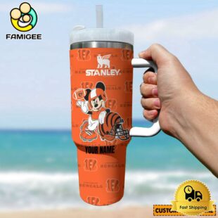 Cincinnati Bengals NFL Mickey Mouse Custom 40oz Stanley Cup Tumbler