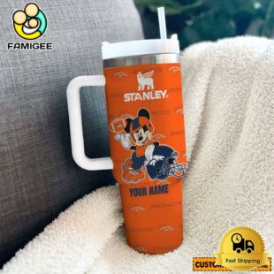 Denver Broncos NFL Mickey Mouse Custom 40oz Stanley Cup Tumbler