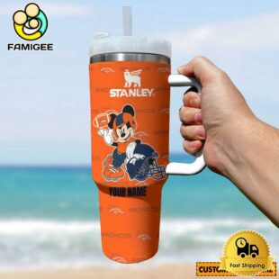 Denver Broncos NFL Mickey Mouse Custom 40oz Stanley Cup Tumbler