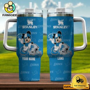 Detroit Lions NFL Mickey Mouse Custom 40oz Stanley Cup Tumbler