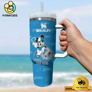 Detroit Lions NFL Mickey Mouse Custom 40oz Stanley Cup Tumbler