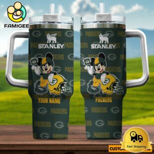Green Bay Packers NFL Mickey Mouse Custom 40oz Stanley Cup Tumbler