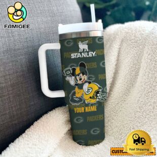 Green Bay Packers NFL Mickey Mouse Custom 40oz Stanley Cup Tumbler