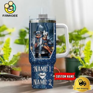 Indianapolis Colts NFL Mickey And Minnie Couple Custom 40oz Stanley Cup Tumbler