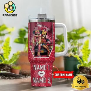 Kansas City Chiefs NFL Mickey And Minnie Couple Custom 40oz Stanley Cup Tumbler