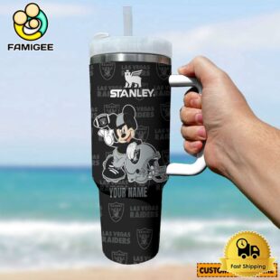 Las Vegas Raiders NFL Mickey Mouse Custom 40oz Stanley Cup Tumbler
