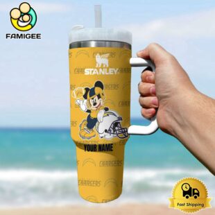 Los Angeles Chargers NFL Mickey Mouse Custom 40oz Stanley Cup Tumbler