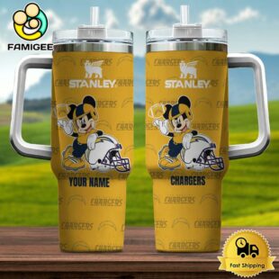 Los Angeles Chargers NFL Mickey Mouse Custom 40oz Stanley Cup Tumbler