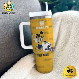 Los Angeles Chargers NFL Mickey Mouse Custom 40oz Stanley Cup Tumbler