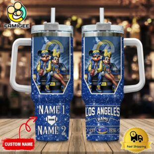 Los Angeles Rams NFL Mickey And Minnie Couple Custom 40oz Stanley Cup Tumbler