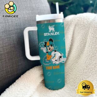 Miami Dolphins NFL Mickey Mouse Custom 40oz Stanley Cup Tumbler