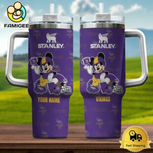 Minnesota Vikings NFL Mickey Mouse Custom 40oz Stanley Cup Tumbler