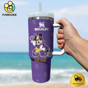 Minnesota Vikings NFL Mickey Mouse Custom 40oz Stanley Cup Tumbler