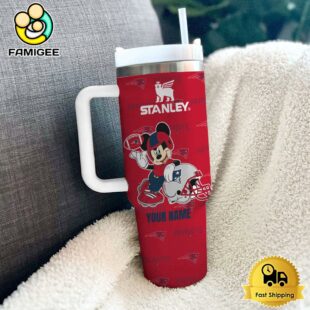 New England Patriots NFL Mickey Mouse Custom 40oz Stanley Cup Tumbler